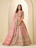 Daisy Pink Sequins Embroidery Art Silk Lehenga Choli