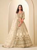 Soft Beige Sequins Embroidery Art Silk Lehenga Choli
