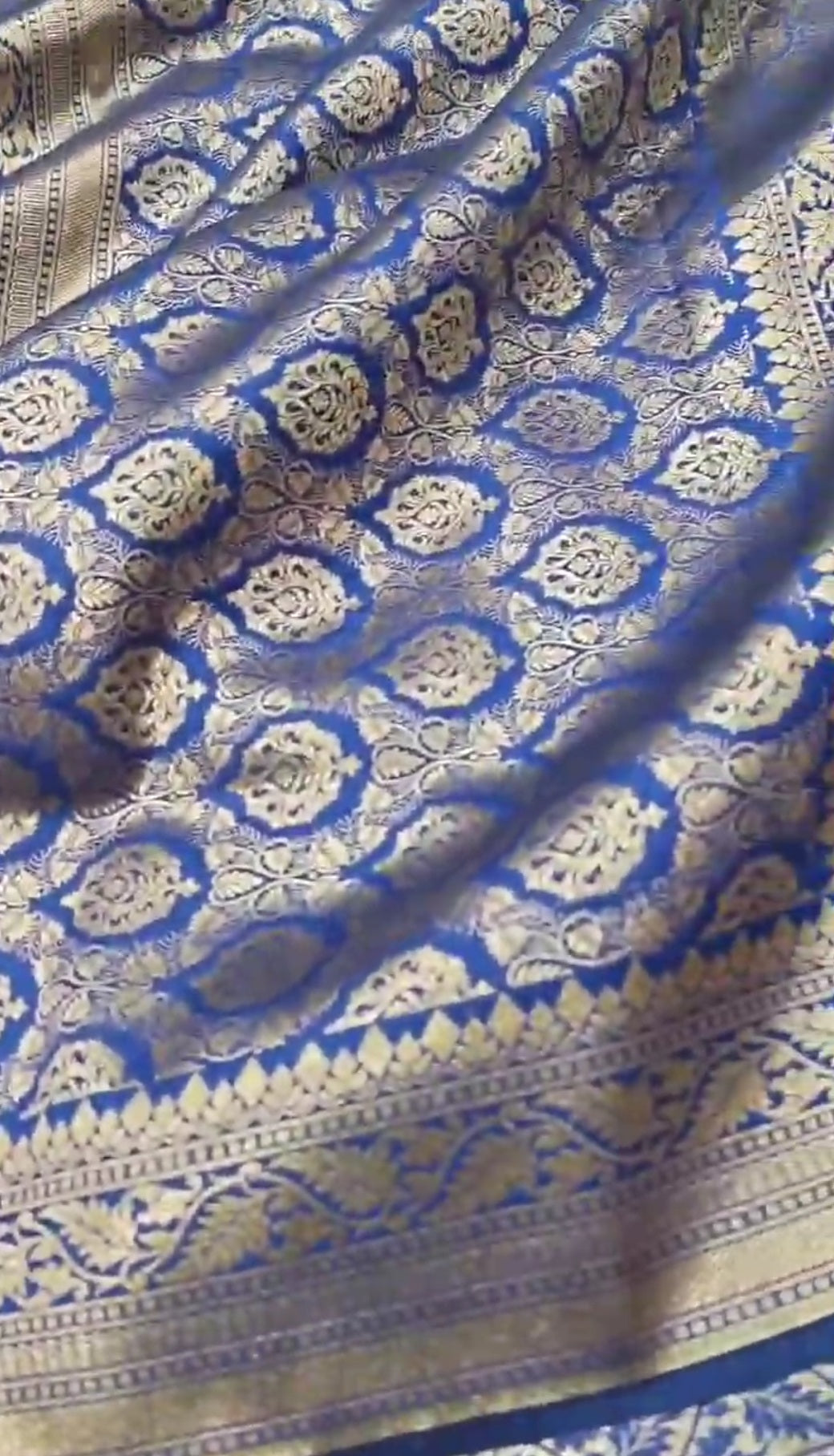 Azure Blue Banarasi Soft Katan Silk Tilfi Meenakari Saree