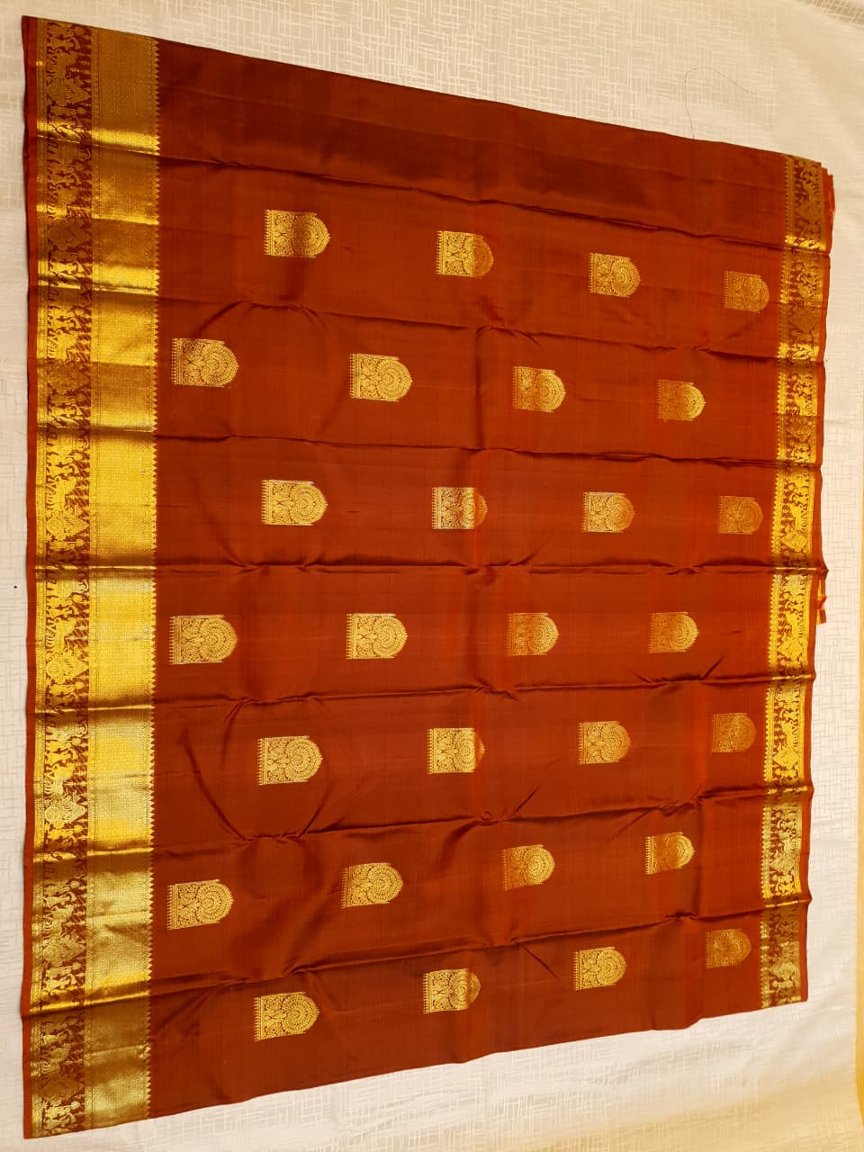 Red Kanchipuram Handloom 1G Gold Kalyana Pallakku Silk Saree