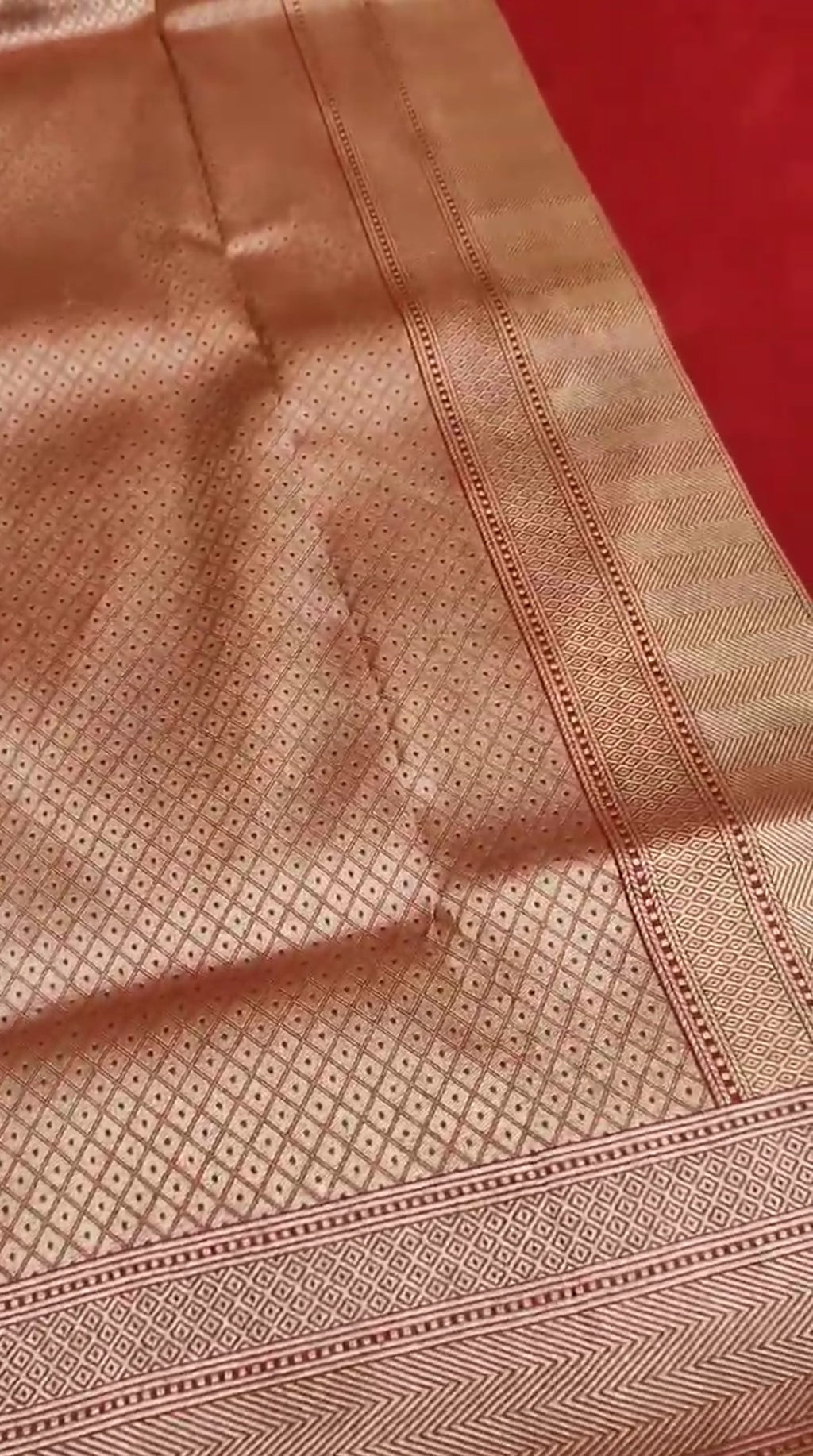 Red Banarasi Handloom Katan Silk Brocade Saree