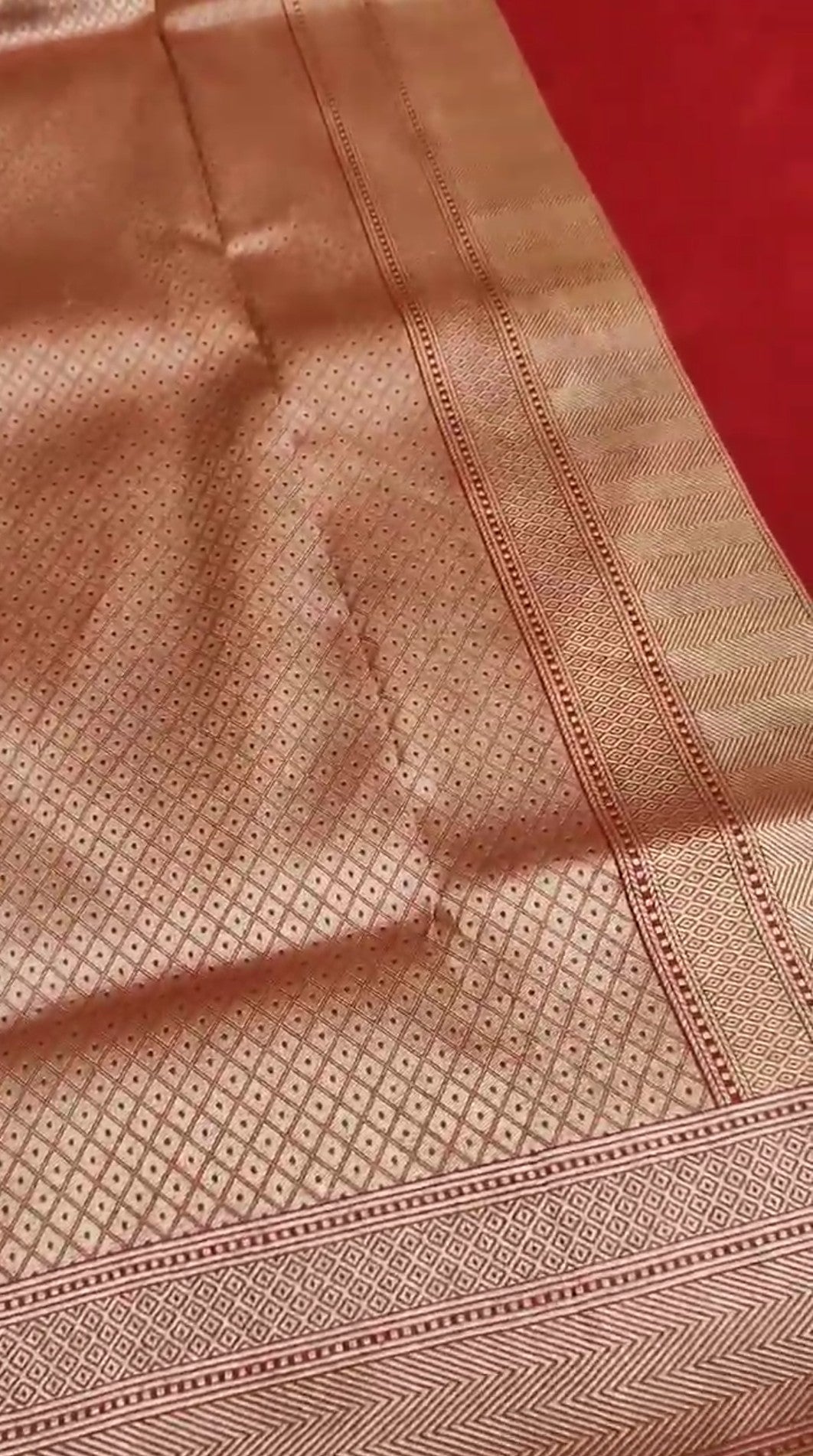 Red Banarasi Handloom Katan Silk Brocade Saree