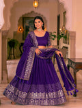 Traditional Purple Lehenga With Swarovski Sparkle