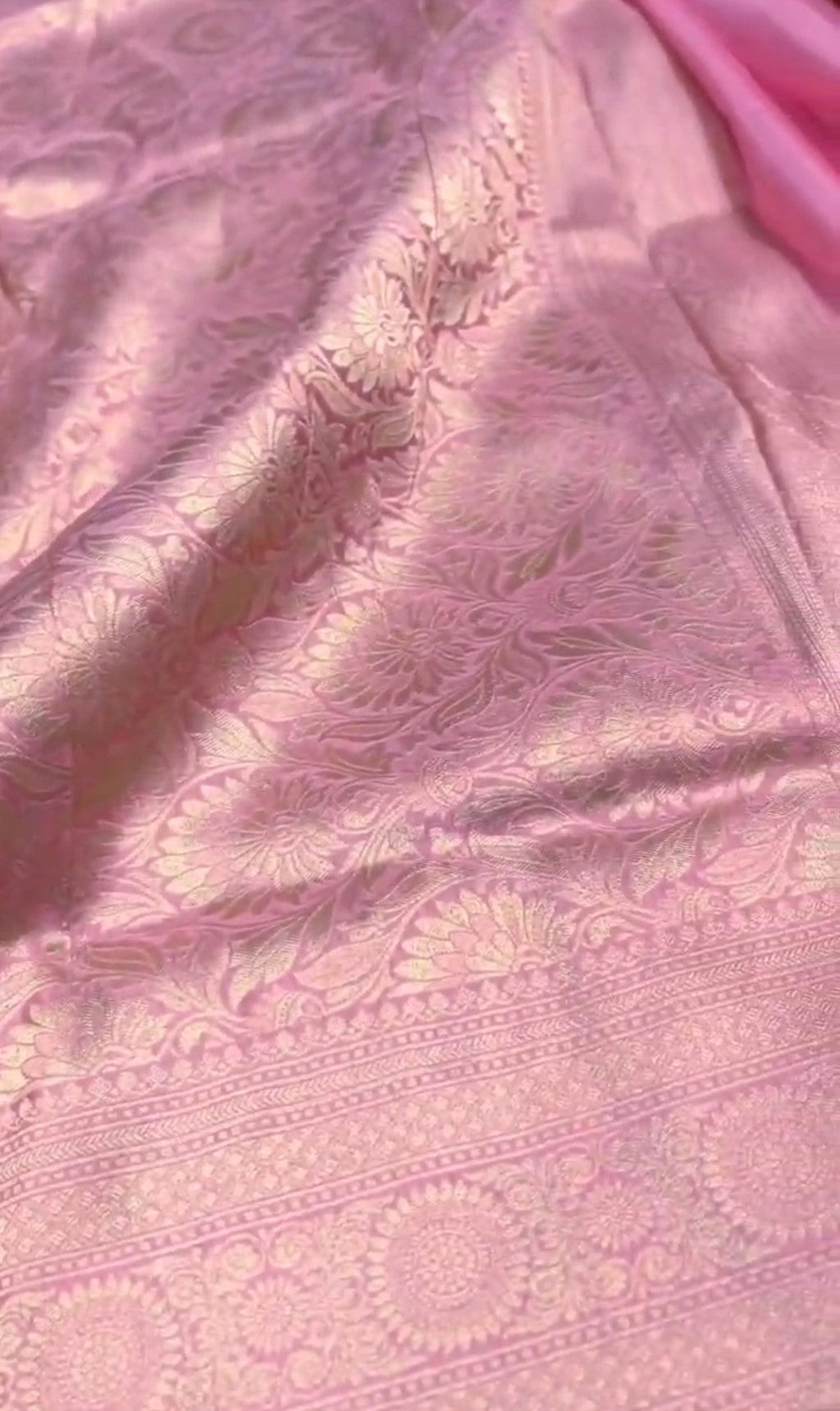 Pink Banarasi Handloom Katan Silk Meenakari Saree