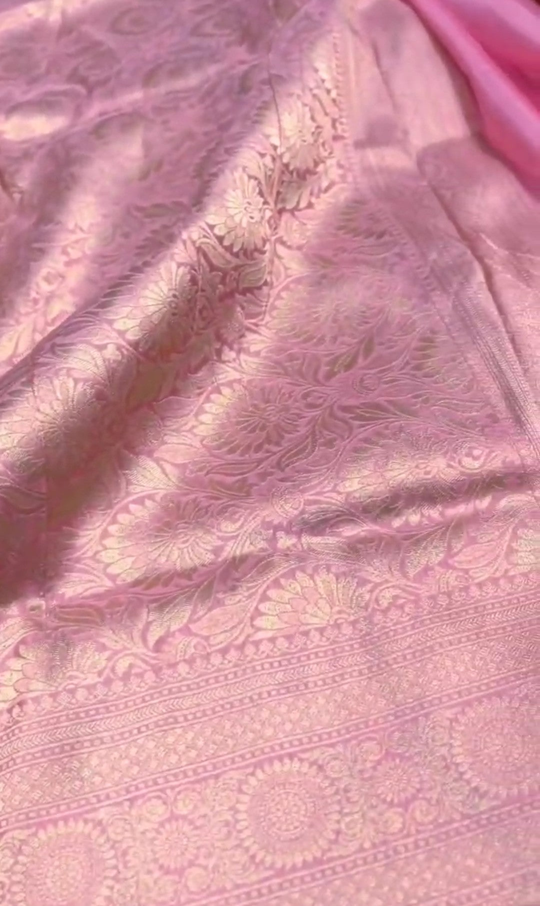 Pink Banarasi Handloom Katan Silk Meenakari Saree