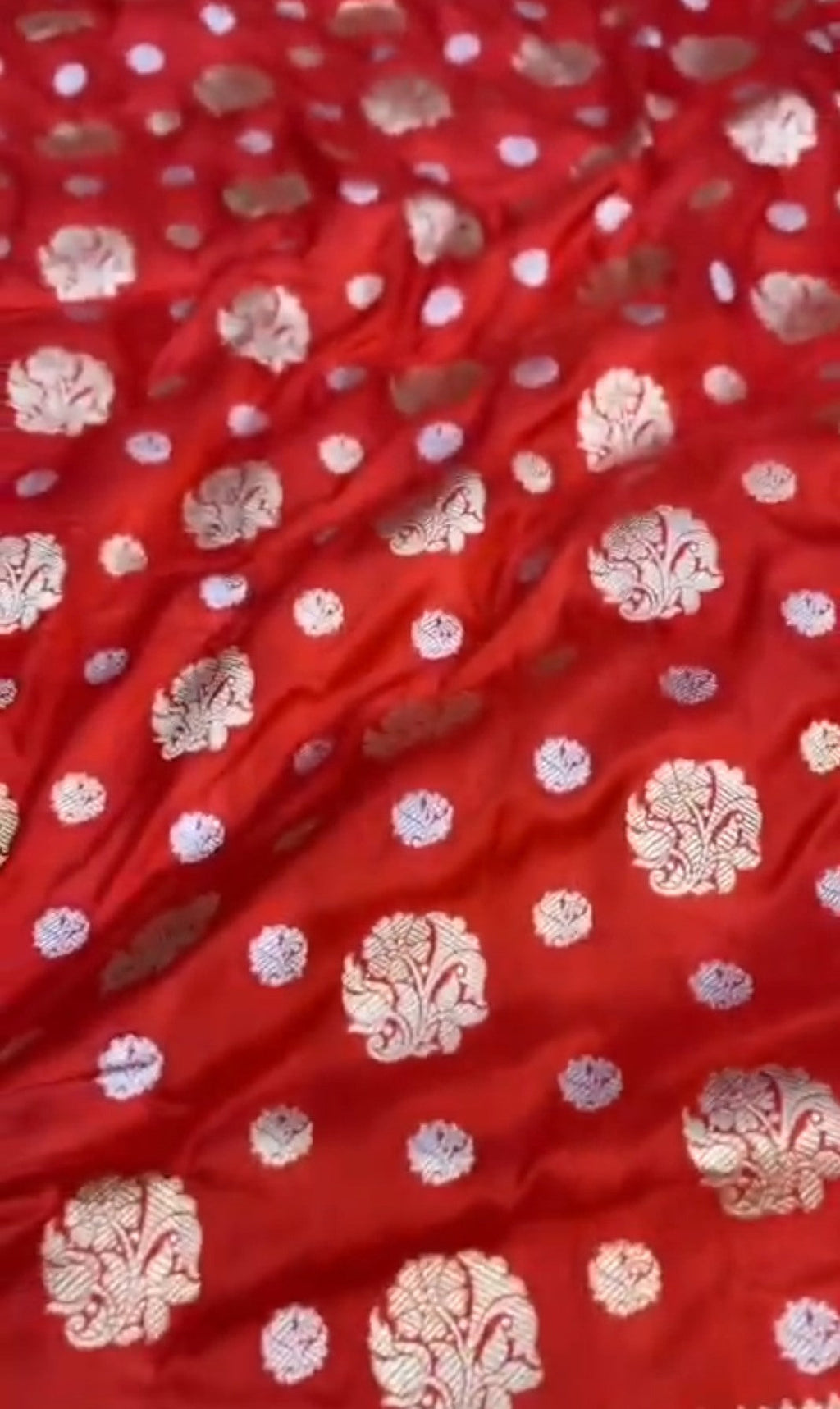 Chilly Red Banarasi Handloom Katan Silk Sona Rupa Saree