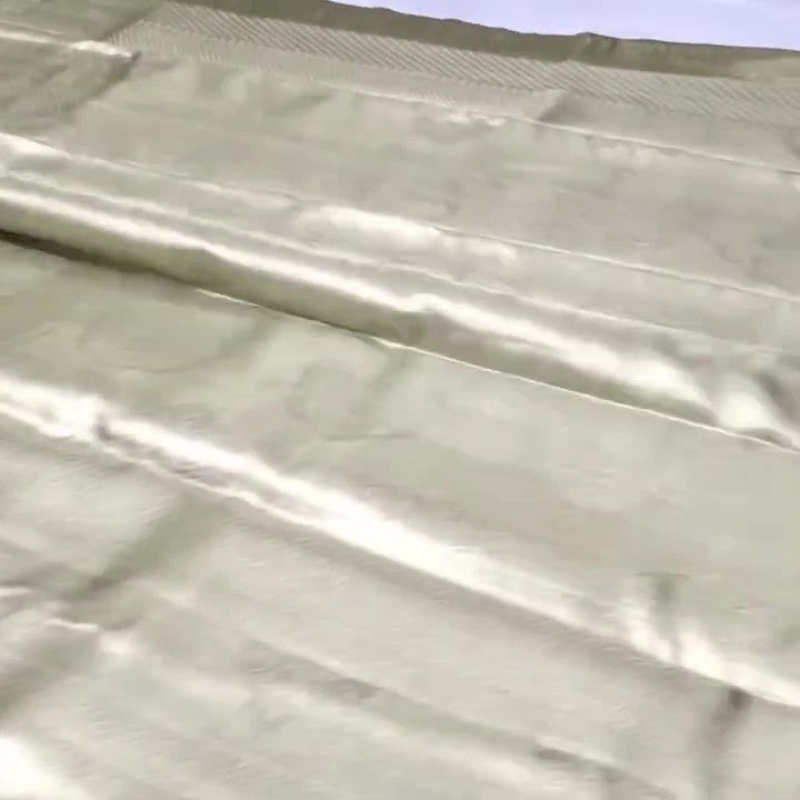 Ivory Kanchipuram Handloom Tissue Brocade Silk Saree