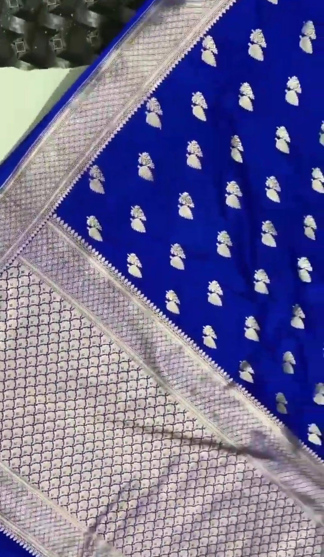 Royal Blue Banarasi Mashru Soft Silk Saree