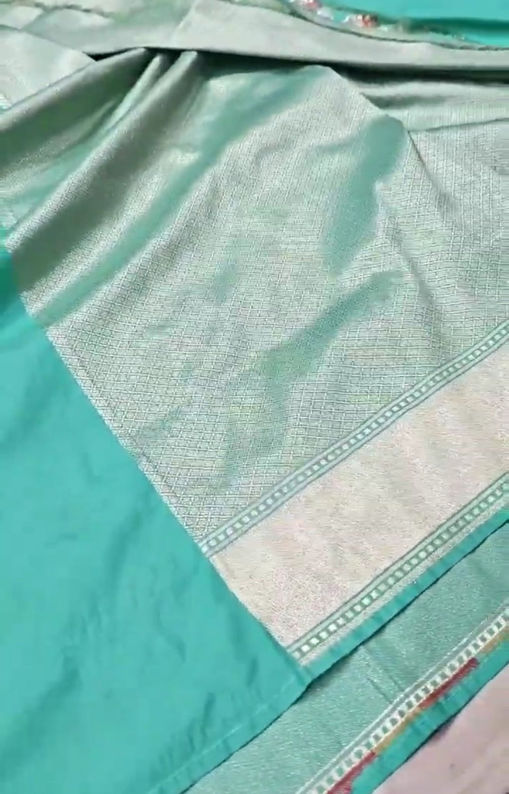 Sea Green Banarasi Soft Katan Silk Tilfi Meenakari Saree