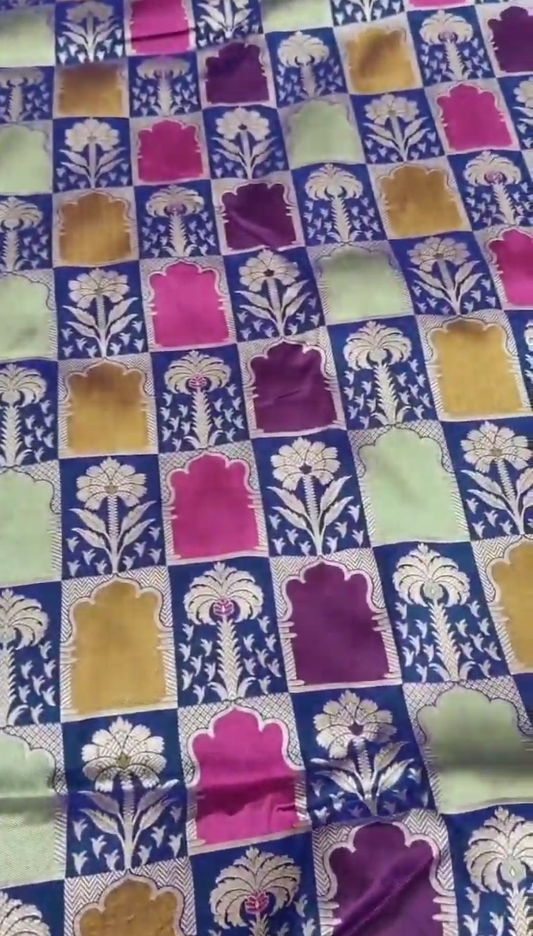 Blue Banarasi Handloom Katan Silk Rangkaat Meenakari Saree
