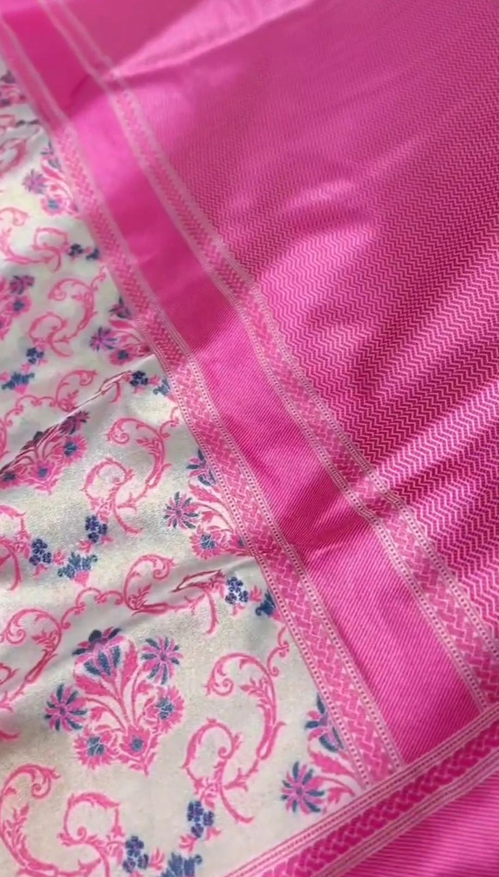 Beige Banarasi Soft Tissue Silk Meenakari Saree