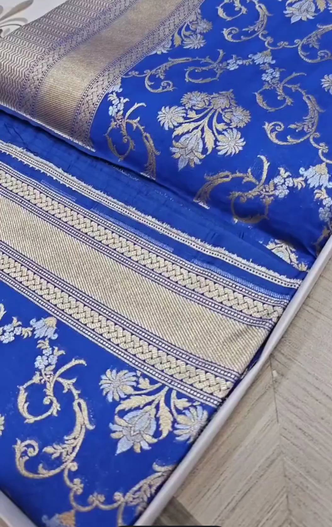 Royal Blue Banarasi Semi Katan Silk Sona Rupa Saree