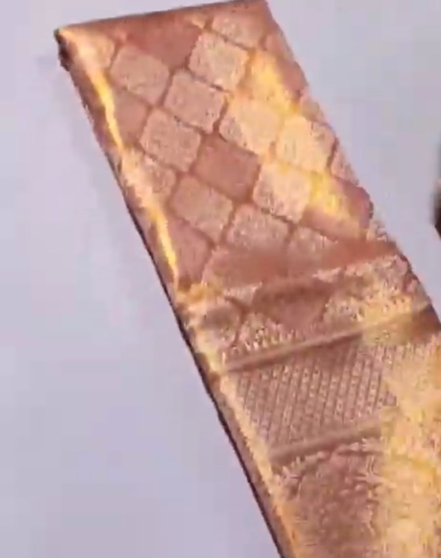 Coral Kanchipuram Handloom Tissue Brocade Silk Saree