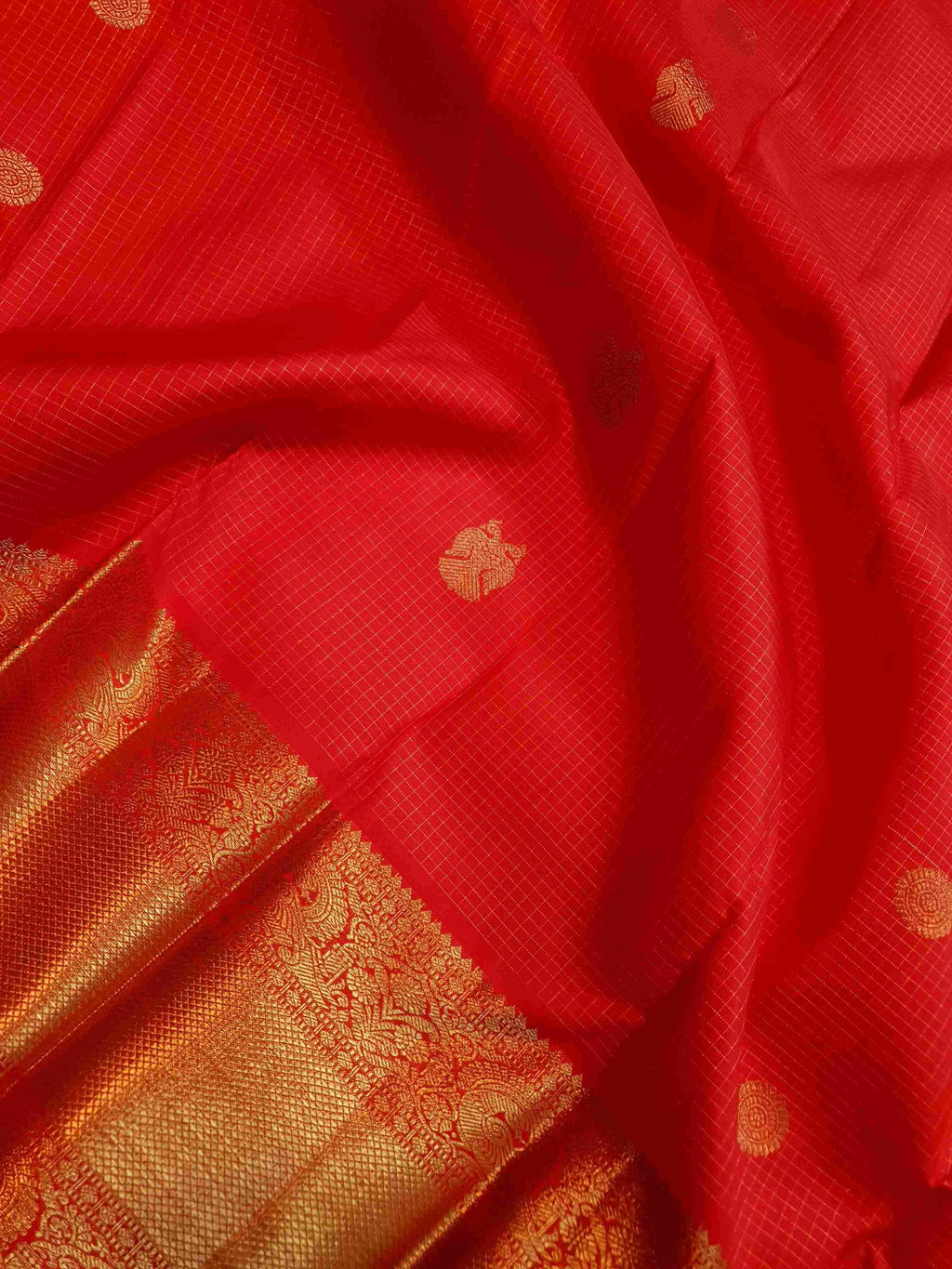 Red Kanchipuram Handloom 4G Pure Gold Pattu Silk Saree