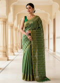 Green Chanderi Handloom Cotton Silk Saree