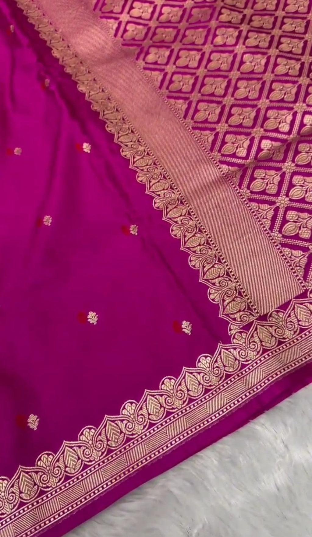Dark Pink Banarasi Mashru Soft Silk Saree
