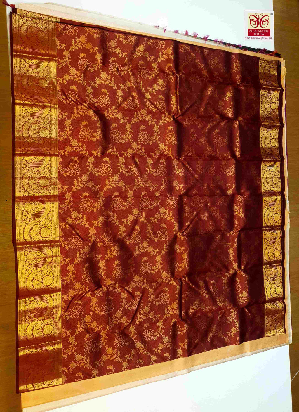 Maroon Kanchipuram Handloom 2G Gold Pattu Silk Saree