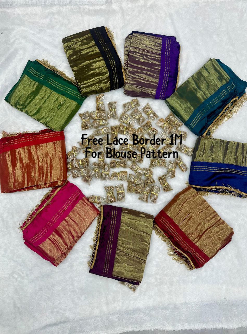 Purple Hand Embroidered Jaipuri Gajji Silk Saree