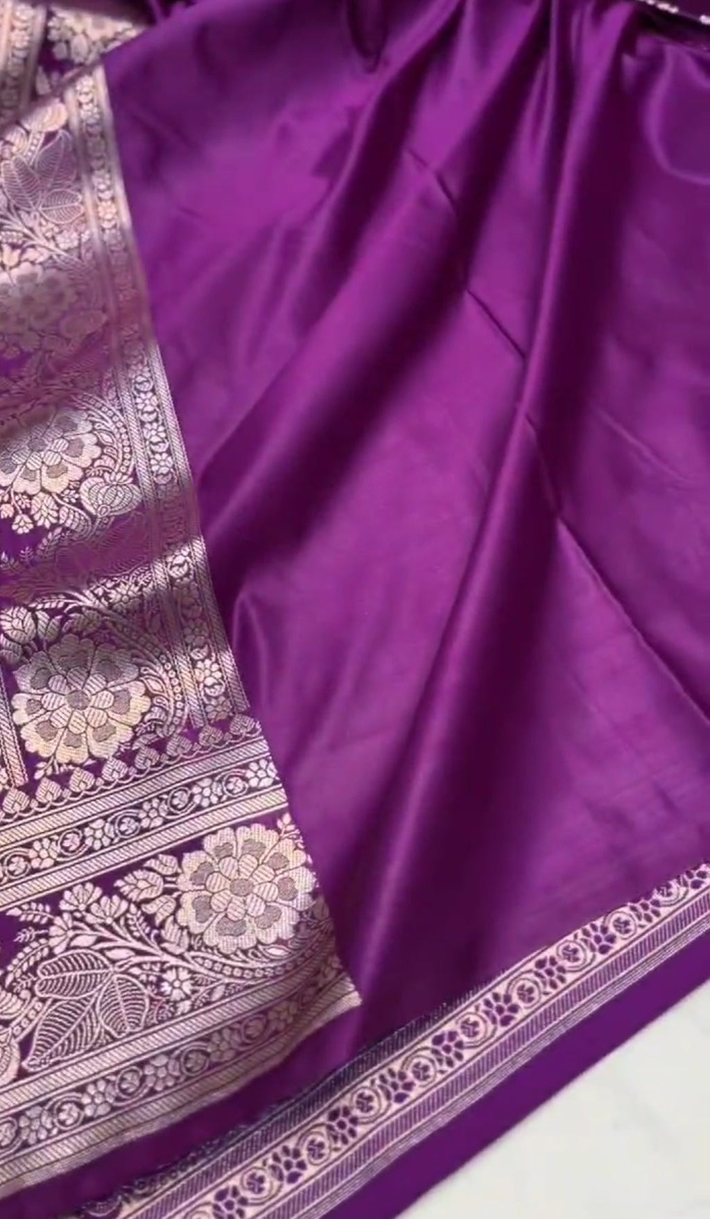 Dual Tone Purple Banarasi Mashru Soft Silk Saree
