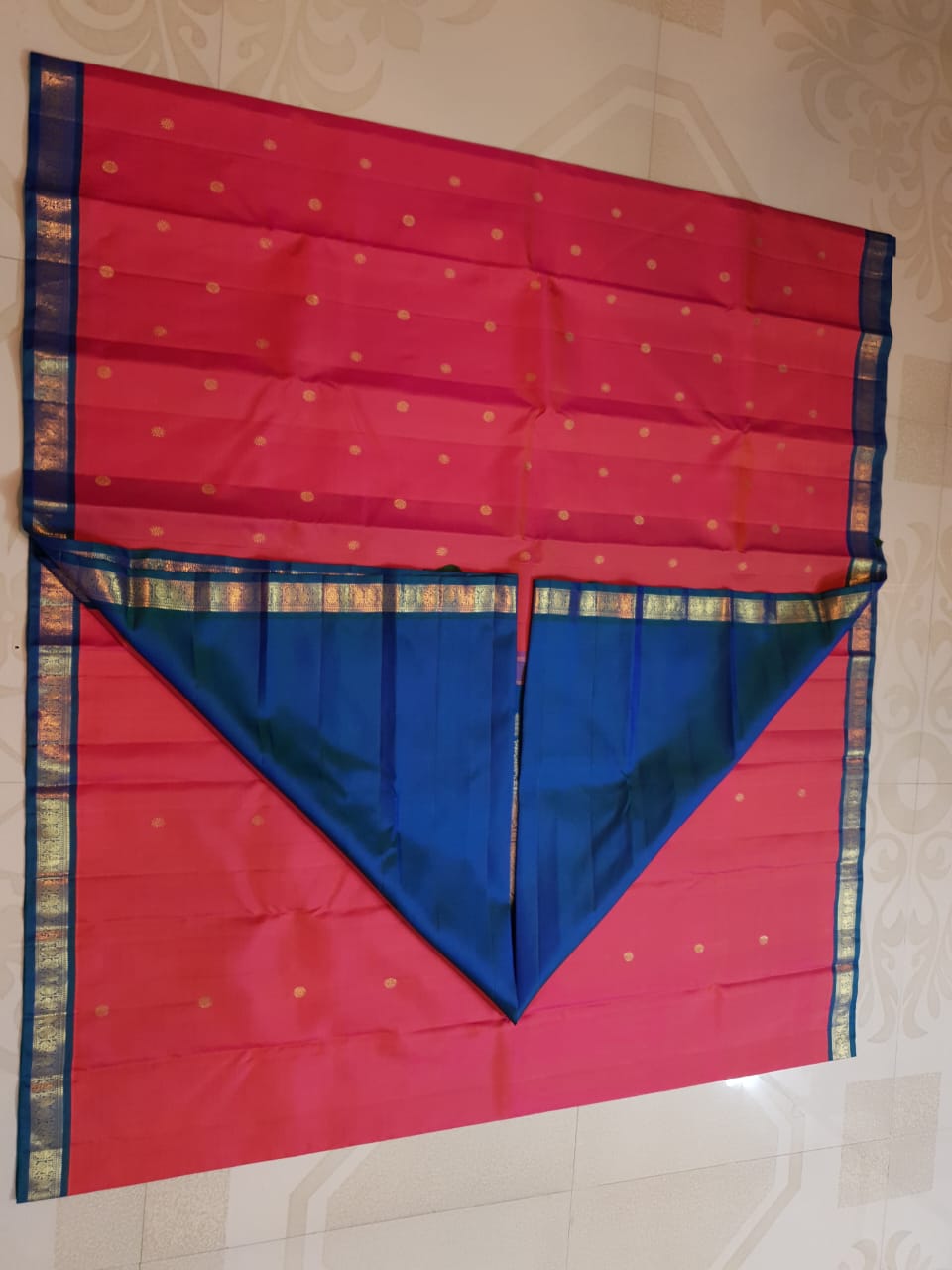 Rød Kanchipuram Handloom 4G Pure Gold Pattu Silk Saree
