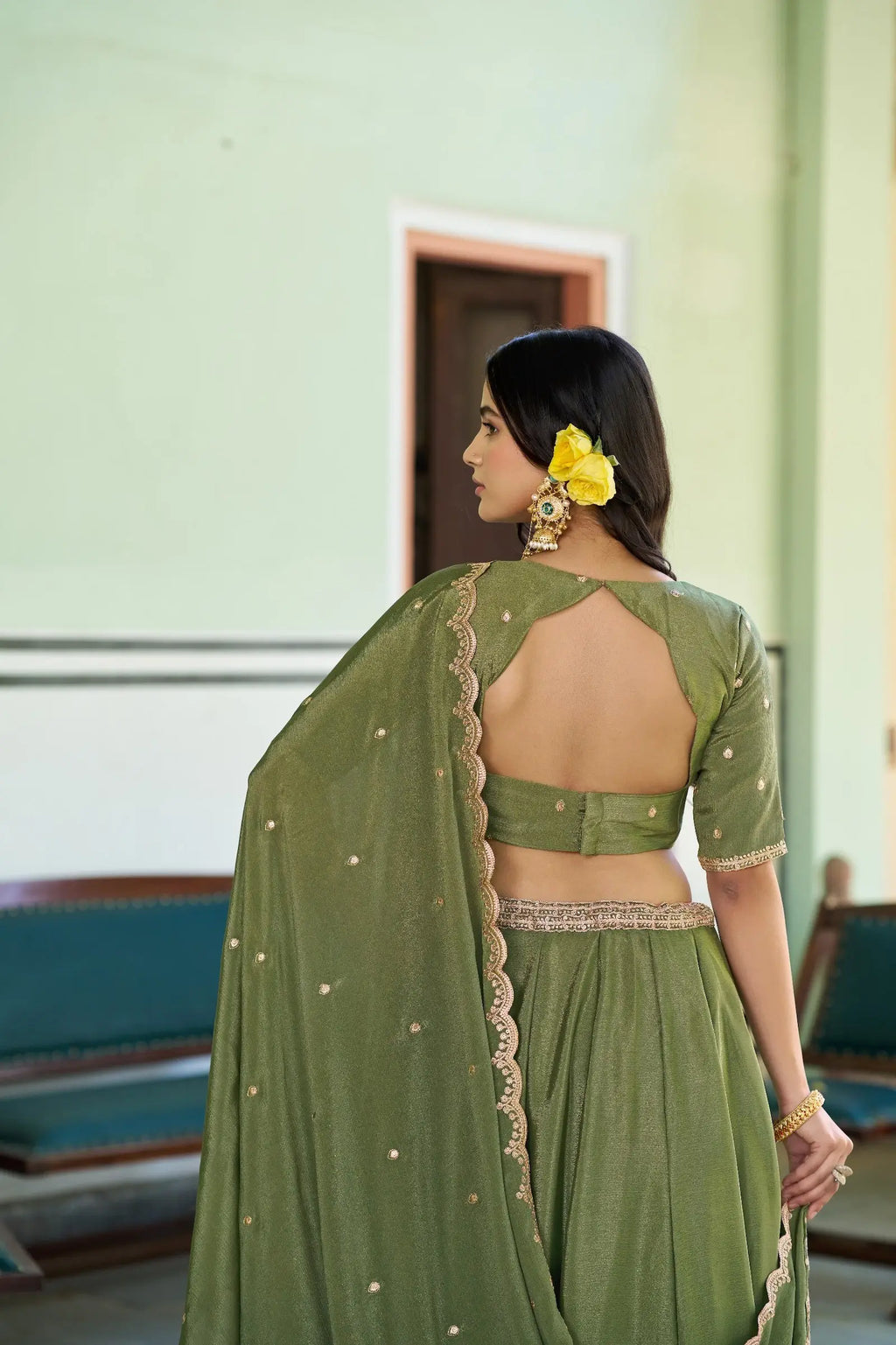 Soft Green Styilsh Embroiderd Lehenga Choli