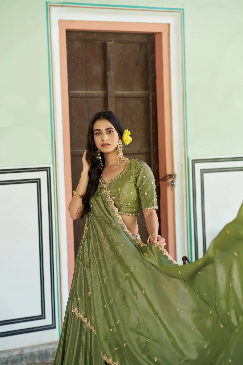 Soft Green Styilsh Embroiderd Lehenga Choli
