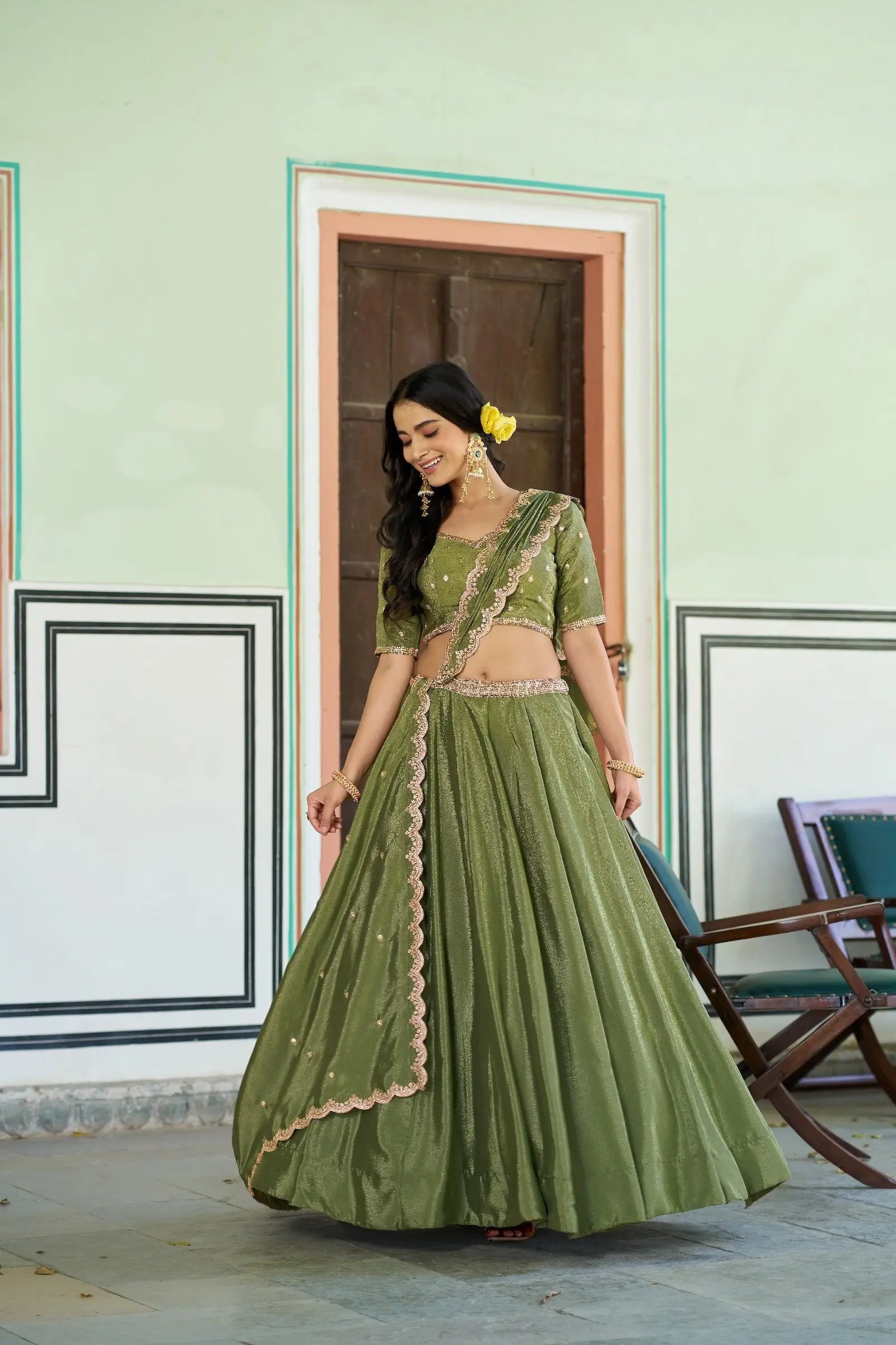 Soft Green Styilsh Embroiderd Lehenga Choli