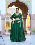 Dark Green Embroidery Work Lehenga Choli
