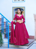 Dark Pink Embroidery Work Lehenga Choli