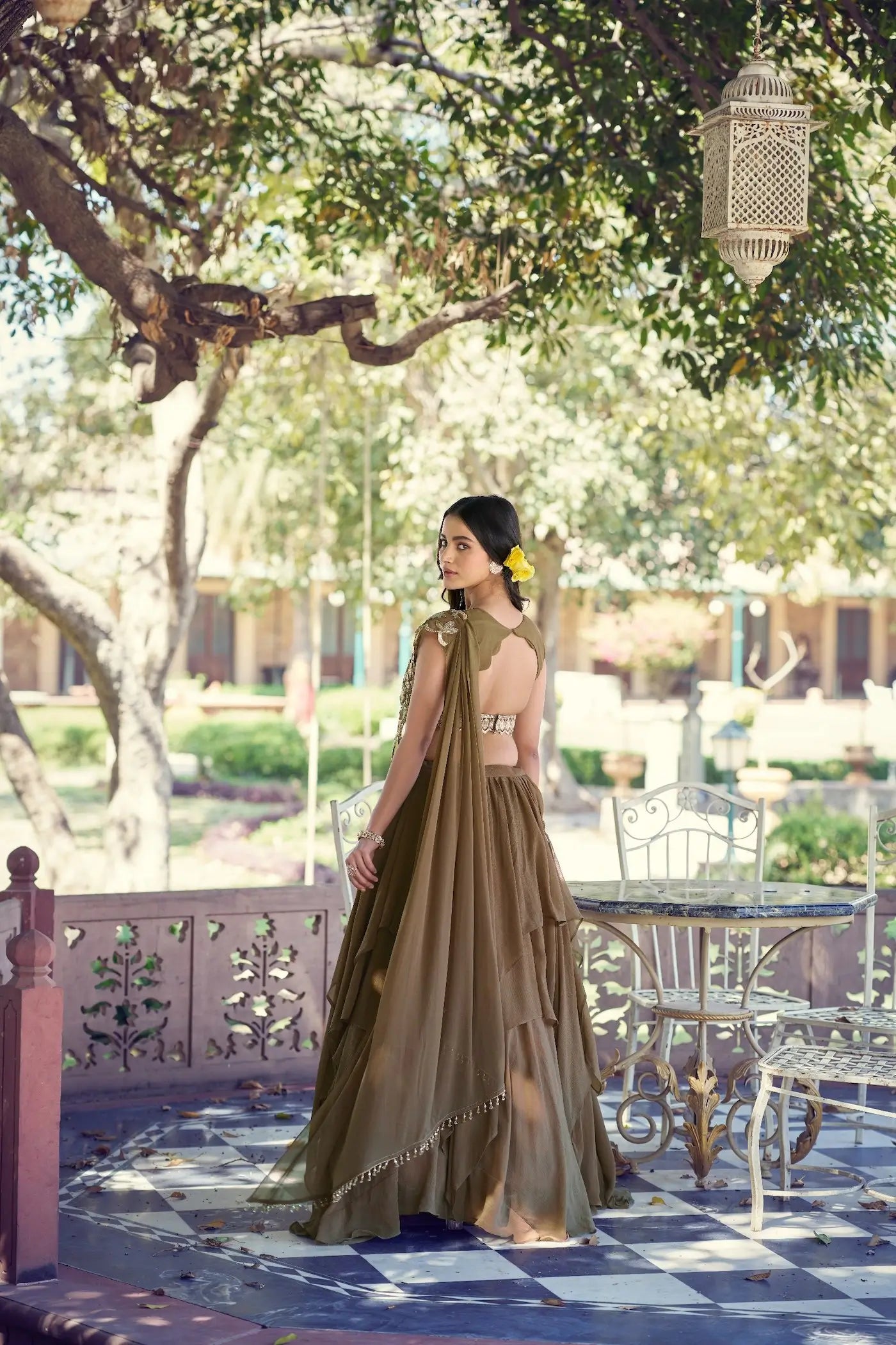 Designer Coffee Brown Embroidered Lehenga Choli