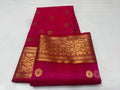 Dark Pink Chanderi Handloom Katan Silk Saree