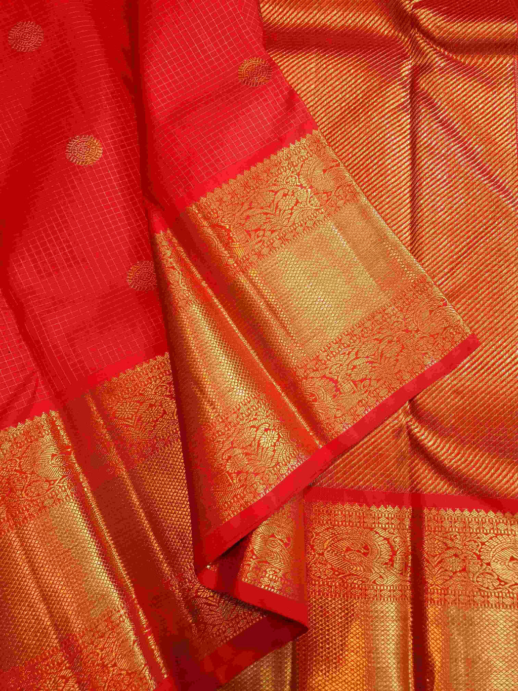 Red Kanchipuram Handloom 4G Pure Gold Pattu Silk Saree
