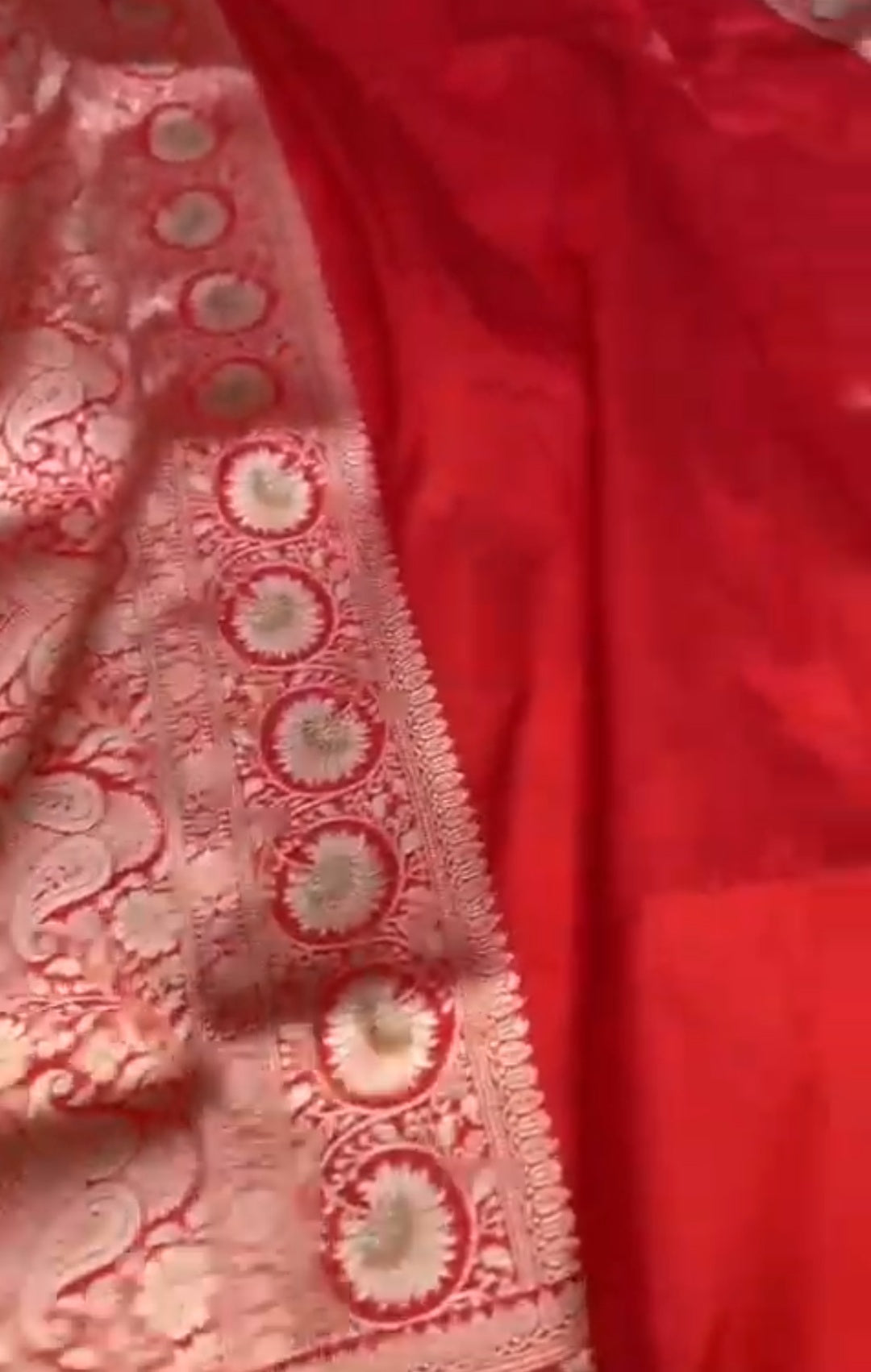 Red Banarasi Handloom Katan Silk Meenakari Saree