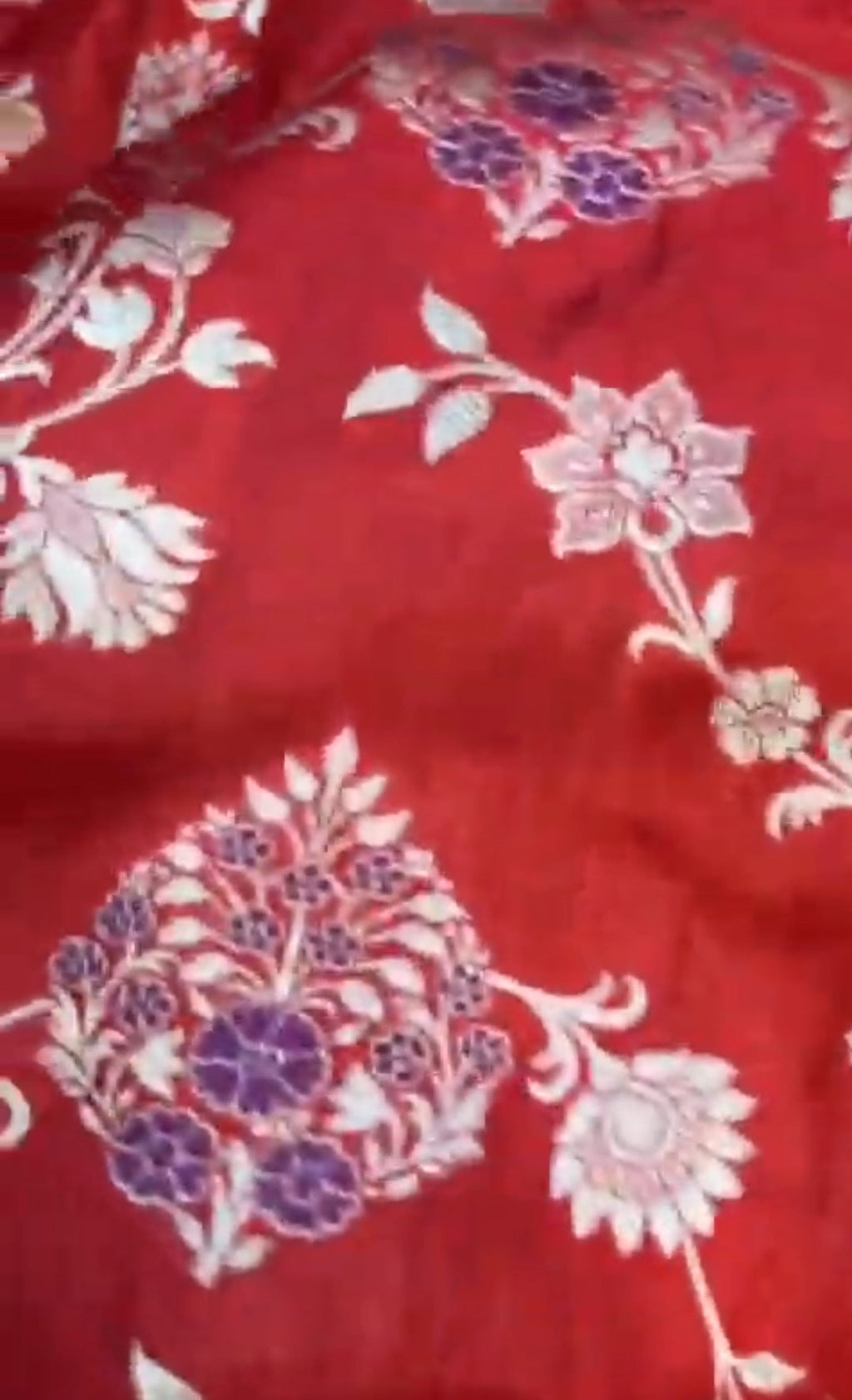 Chilly Red Banarasi Handloom Katan Silk Meenakari Saree