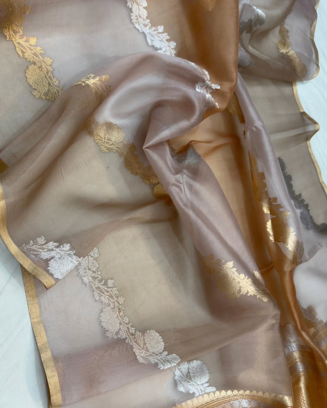Banarasi Handloom Rangkat Kora Organza Silk Sarees