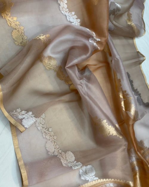 Banarasi Handloom Rangkat Kora Organza Silk Sarees