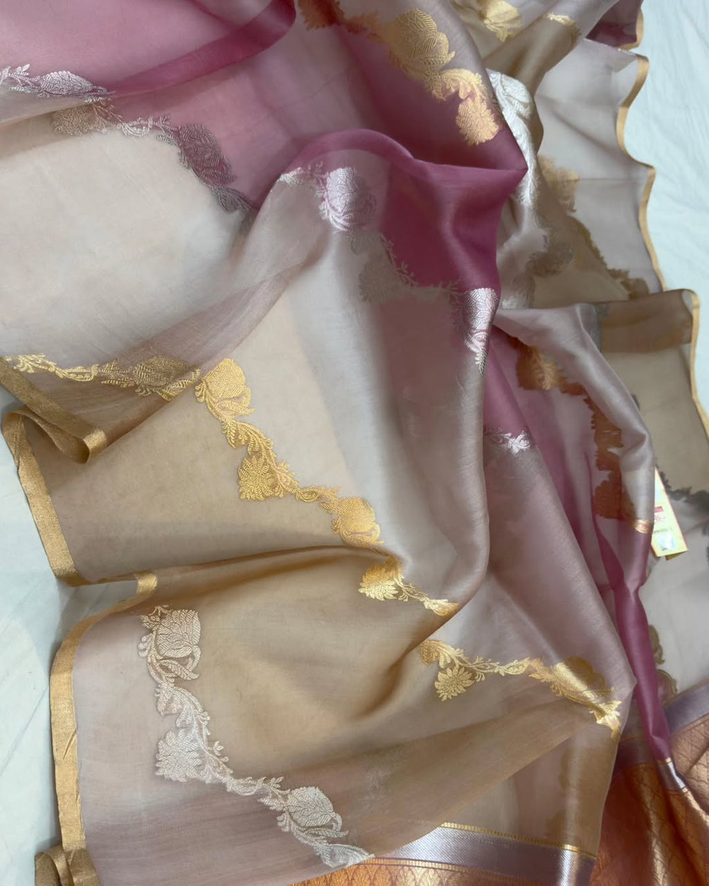 Banarasi Handloom Rangkat Kora Organza Silk Sarees