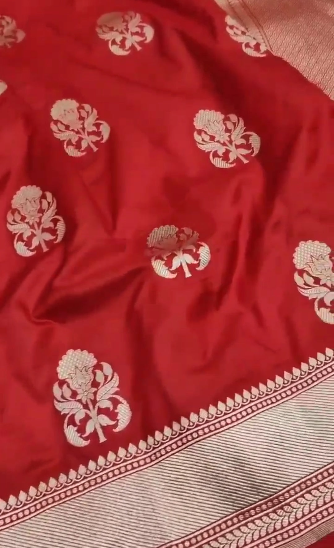 Red Banarasi Handloom Katan Silk Saree