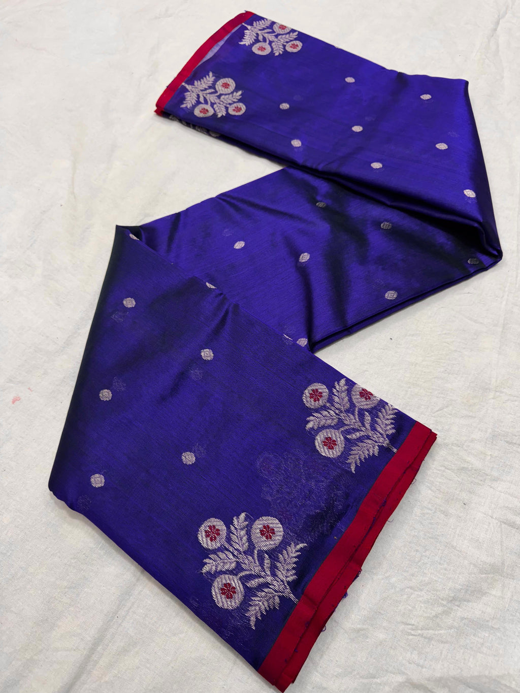 Lilac Chanderi Handloom Pattu Silk Meenakari Saree