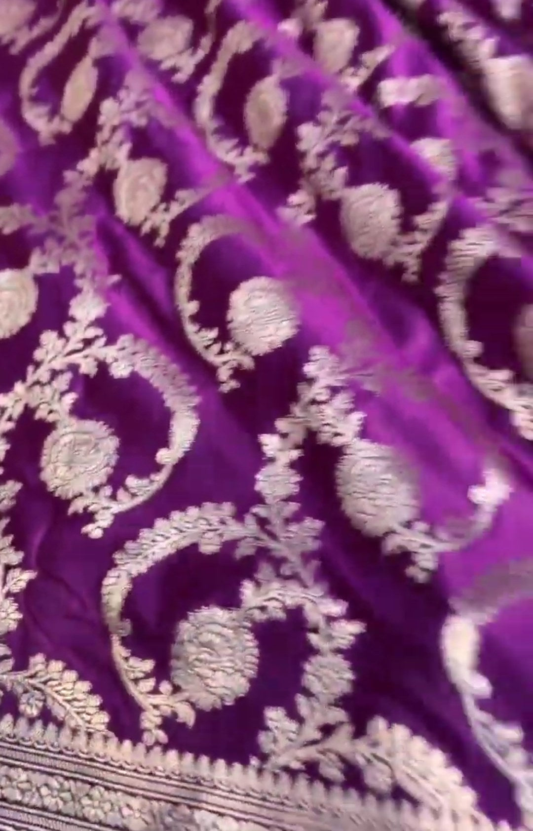 Lilac Banarasi Mashru Soft Silk Saree