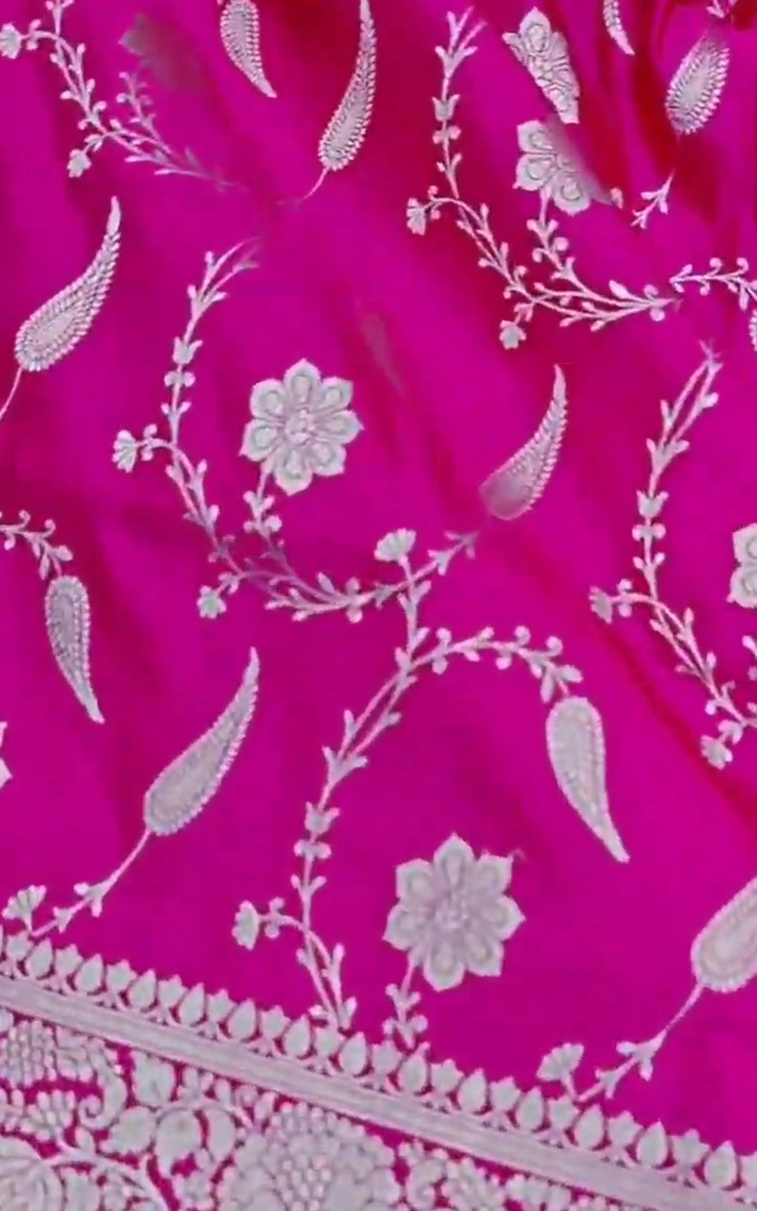 Pink Banarasi Mashru Blød Silke Saree