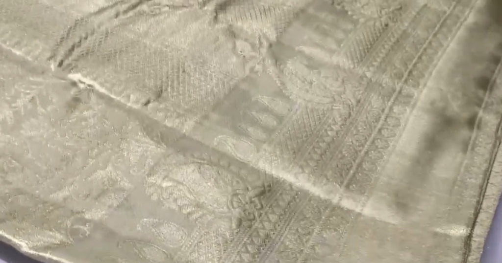 Pista Green Kanchipuram Handloom Tissue Brocade Silk Saree