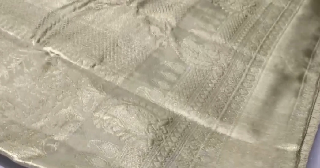 Pista Green Kanchipuram Handloom Tissue Brocade Silk Saree
