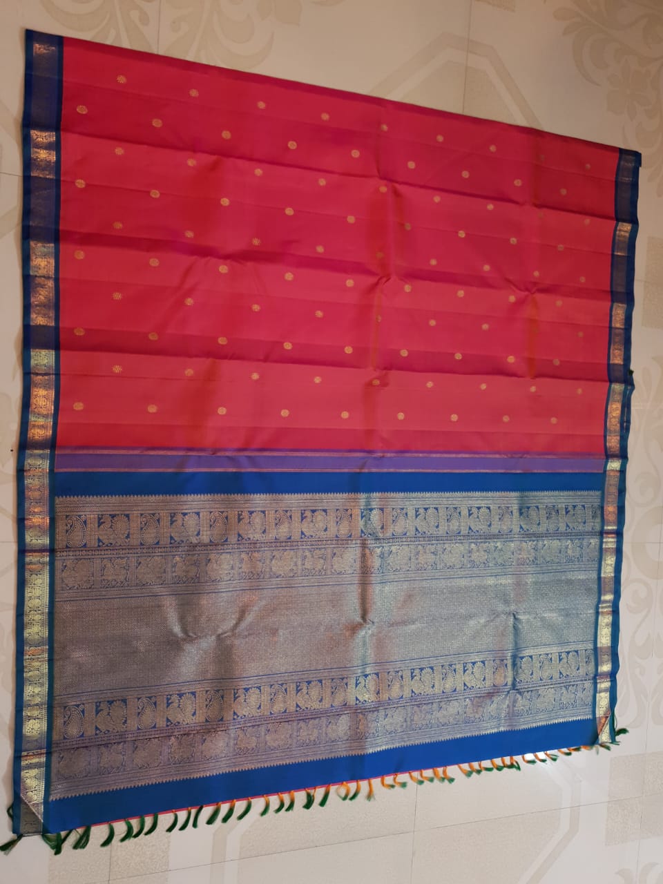 Rød Kanchipuram Handloom 4G Pure Gold Pattu Silk Saree