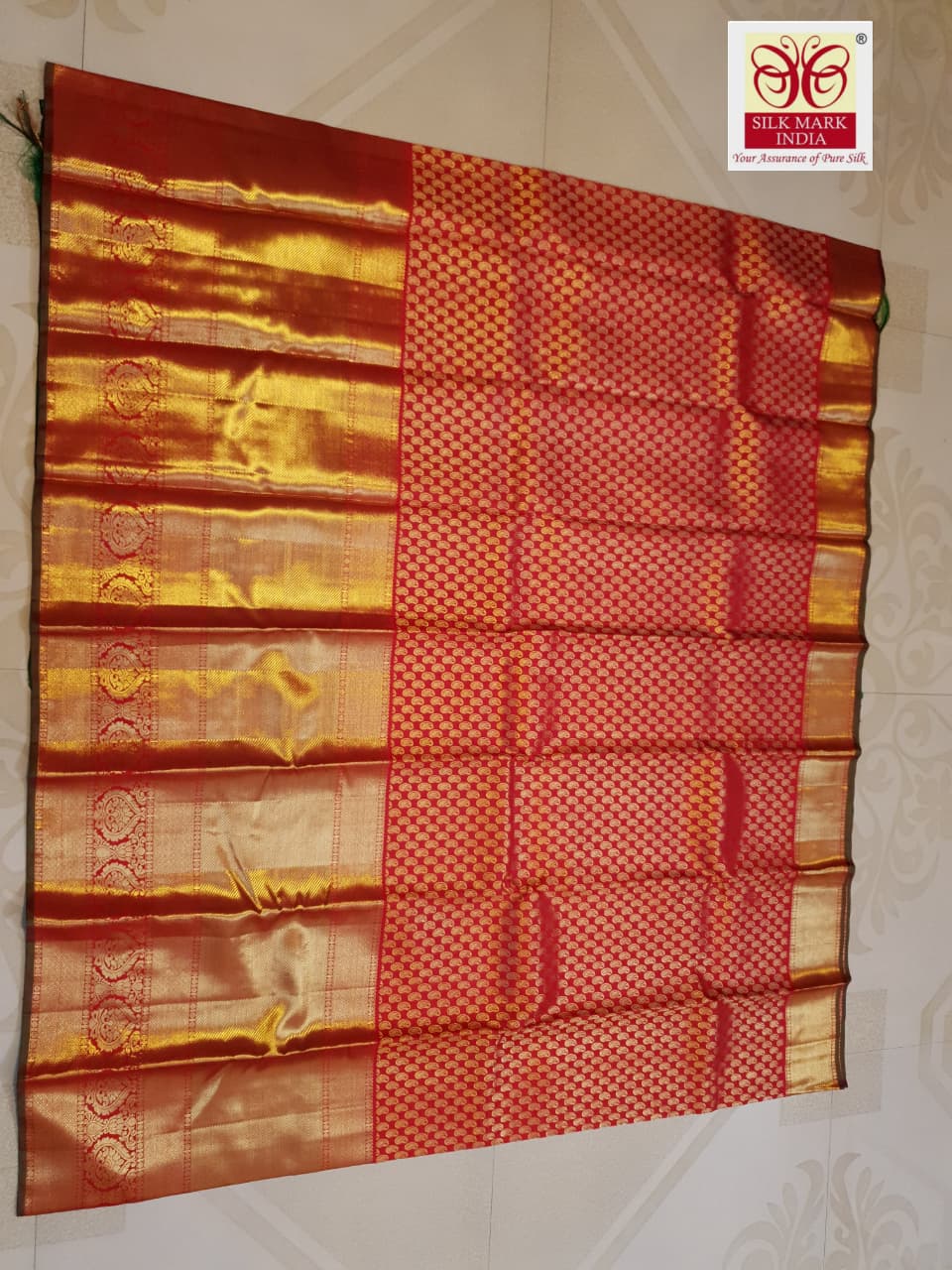 Chilly Red Kanchipuram Handloom 2G Gold Pattu Silk Saree