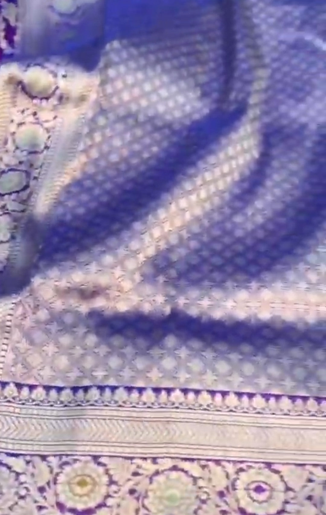 Dual Tone Lilla Banarasi Håndvæv Katan Silk Meenakari Saree