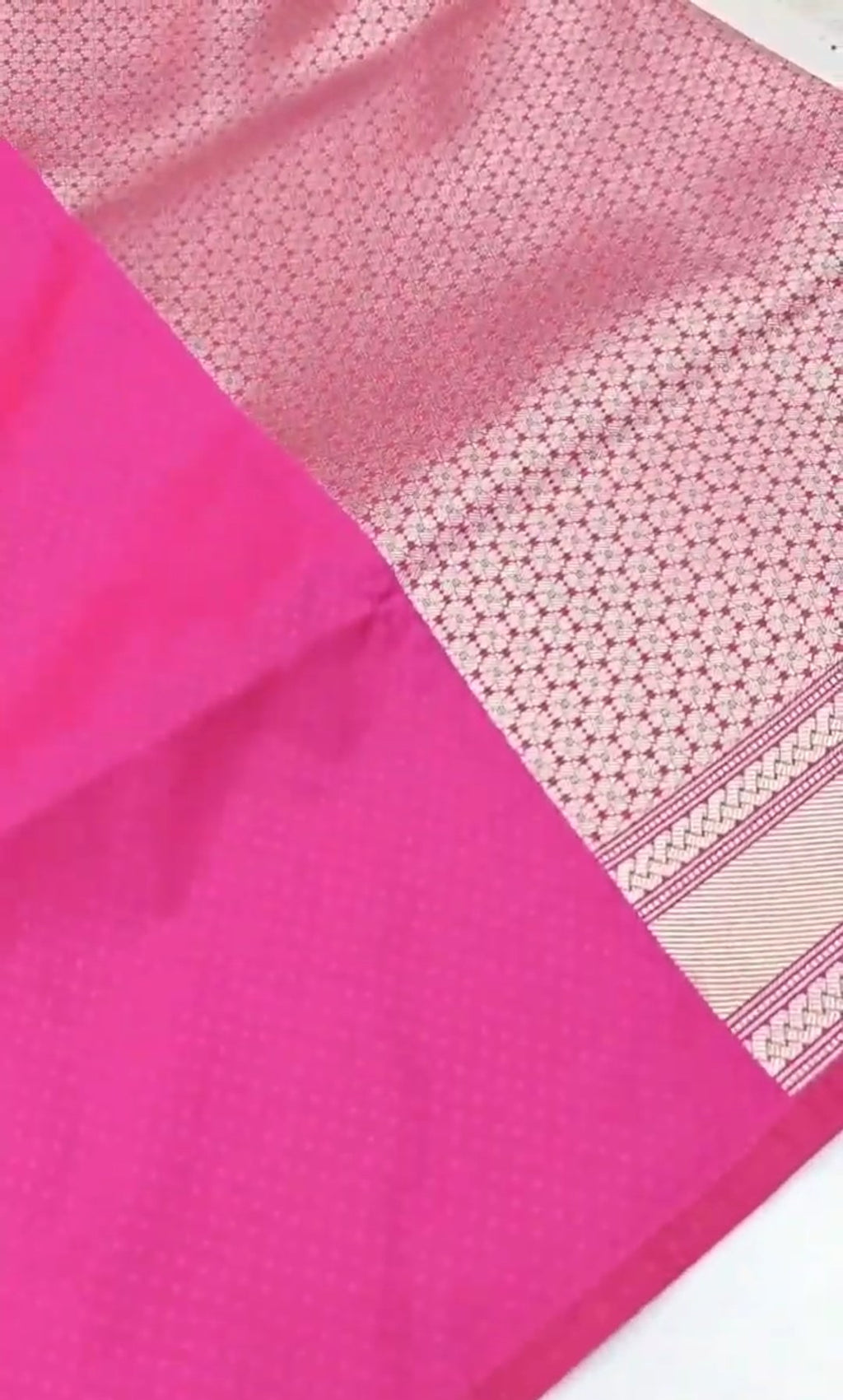Dark Pink Banarasi Semi Katan Silk Sona Rupa Saree