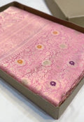 Pink Banarasi Handloom Katan Silk Meenakari Saree