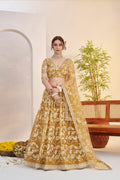 Yellow Sequins Embroidery Net Lehenga Choli