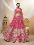 Light Pink Georgette Lehenga with Sequins & Zari Work